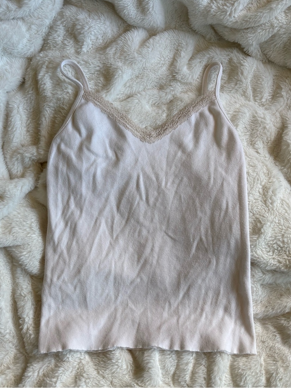 Brandy Melville Pale Pink Lace-Trim Camisole